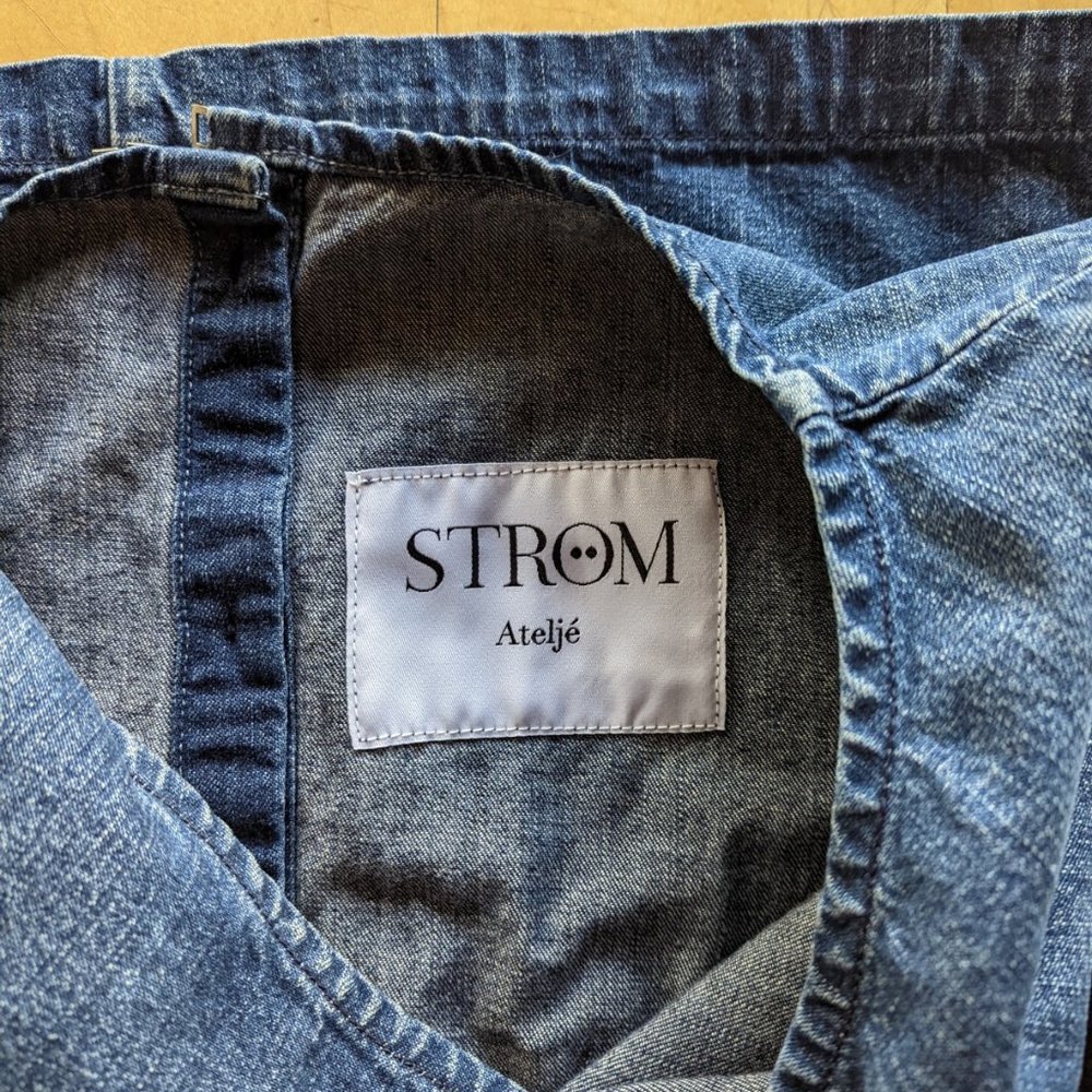 Strom Atelje denim mini dress with selvedge sleeves